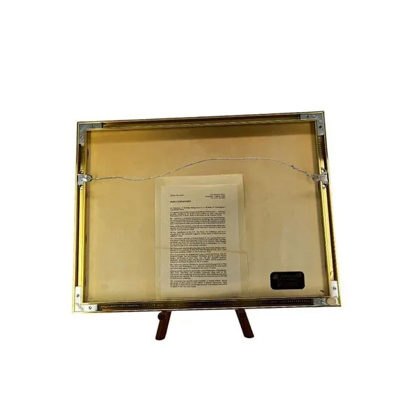 Vintage Signed Framed Lithograph of Sketch The Powel Carriage at Mount Vernon - Picture 12 of 15